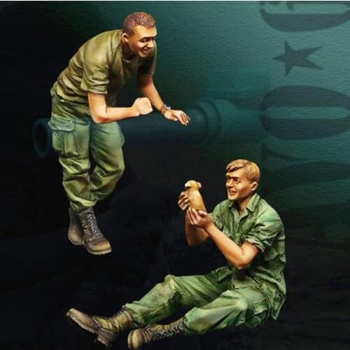 1/35 Resin Model figure GK Soldier Puppy Military theme WWII Unassembled and unpainted kit