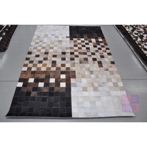 2018 free shipping 100% natural genuine cow leather area rug for bedroom