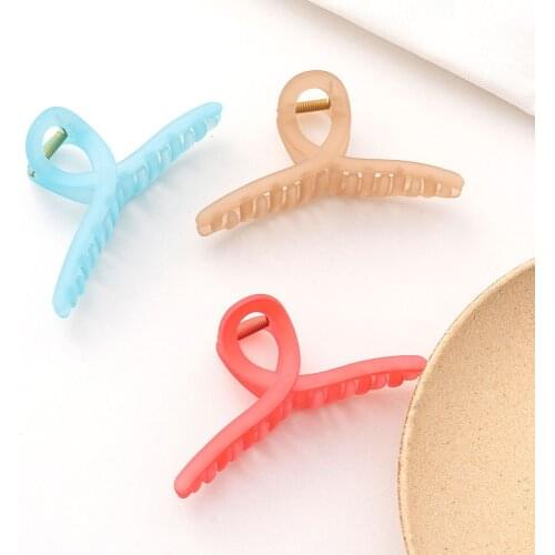 3 Inch Non-Slip Solid Color Hair Claws Acrylic Simple Ladys Big Hairpin