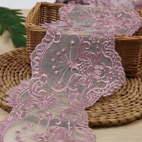 30Yards High Quality Red Lace Ribbon 16cm Width Mesh Tulle Trim Embroidered Fabric Sewing DIY Crafts Free Shipping