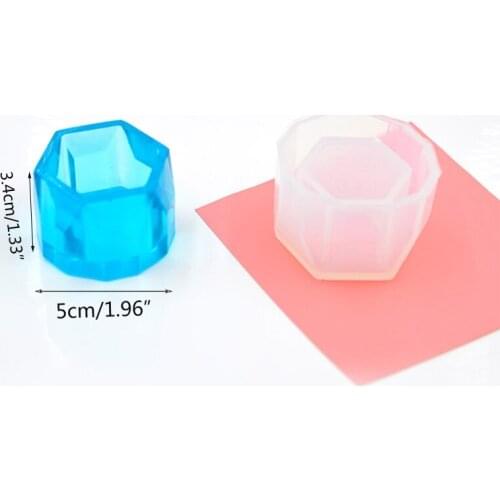 4 Pcs/set UV Resin DIY Handmade Flowerpot Silicone Mold Storage Box Hexagon Molds
