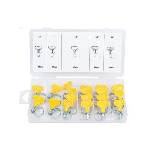 Free shipping 20 pcs Stainless Steel butterfly Hose Clamp Homebrew Pipe Clamp Fit Tube Plastic Handle