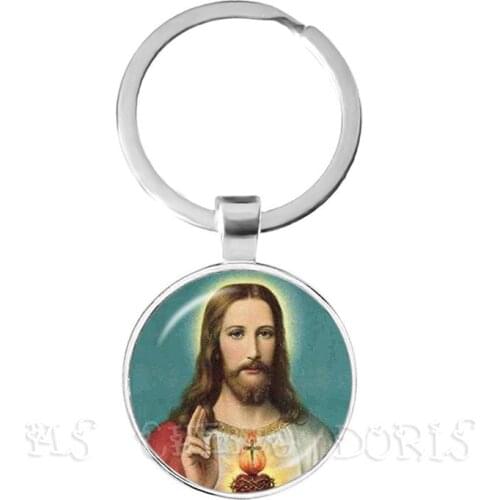 God Allah Keychain 25mm Glass Dome Cabochon Arabic Muslim Islamic Key Chain Ring Jewelry Ramadan Gift For Friends