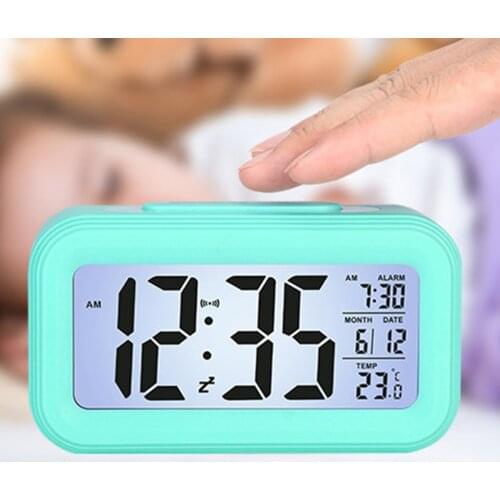 Alarm Clock Large Display With Calendar Table Clock Snooze Electronic Clock LED Desktop Digital ClocksBedside Alarm Clocks