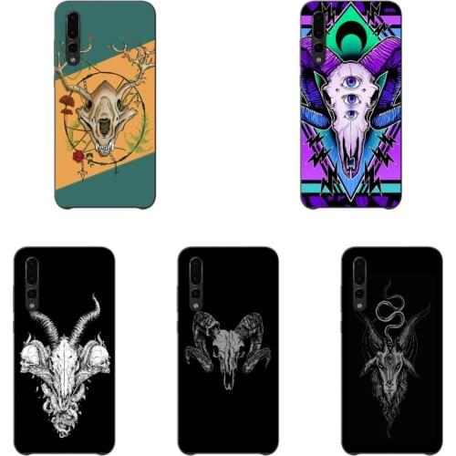 Ram Skull Phone Case TPU Fashion Sotf Silicone Black for Huawei P40 P30 P20 Lite P10 P9 P8 Series Aesthetic Huawei P30 Lite Case