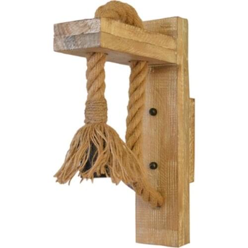 Wooden Lamp Decorative Lamp Wooden Art Pastoral Creative Staircase Restaurant Retro Hemp Rope Wall Lamp Holder