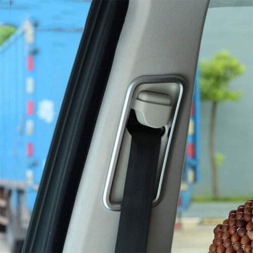 For Land Rover Discovery 4 2010-2016, For Range Rover Sport 2010-2013, Front Row Safety Belt Frame Sticker Trim Silver ABS