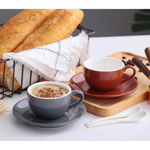 European Minimalist Ceramic Coffee Mug Set Cappuccino Flower Cups Latte Milk Tea Cup Office Table Water Cup Drinkware For Bar