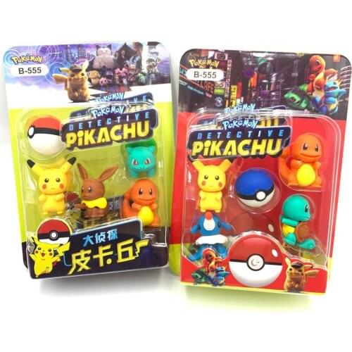 Pokemon toy model Pikachu eraser DIY assembled stationery office supplies school painting cute children kids mold gift