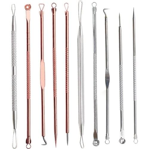 Stainless Steel Acne Extractor Removing Tool Face Skin Care Blackhead Pimple Remover Comedone Extract Ance Needle Beauty Tools