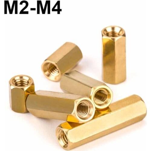 M2 M2.5 M3 M4 Brass Female to Female Standoff Spacer Hex Hexagonal Stud Hollow Pillars For PCB