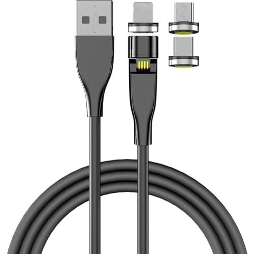 New 360º+180º Rotation Magnetic USB Cable Fast Charging Type C Cable Magnet Charger Micro USB Cable Mobile Phone USB Cord