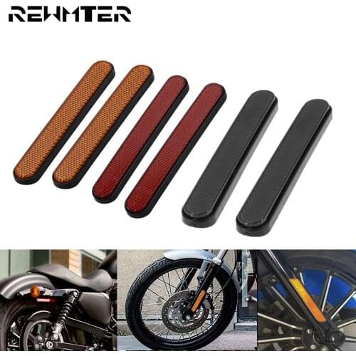 Motorcycle Front Fork Leg Reflector Saddlebags Latch Covers Reflective Sticker Red/Orange/Grey For Harley Dyna Softail Touring