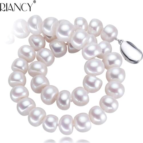 White Natural Freshwater big Pearl Necklace 10-11mm Necklace jewelry 40cm/45cm/50cm Length Necklace Fashion Jewelry For Women