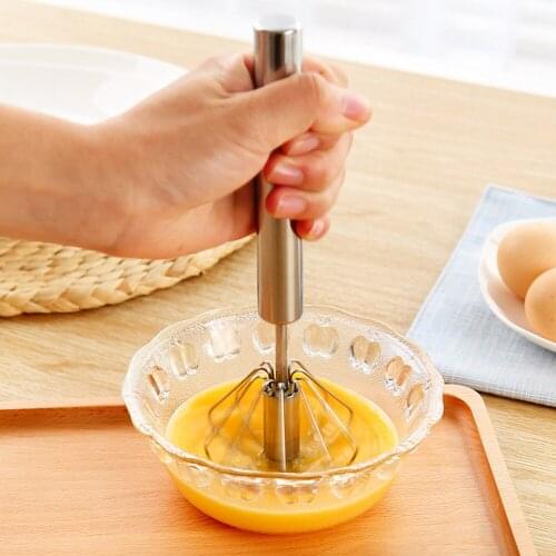 Kitchen Egg Beater Stainless Steel Semi-automatic Whisk Mixer Balloon Egg Milk Beater Cooking Tool Kitchen Bake Egg Accessories