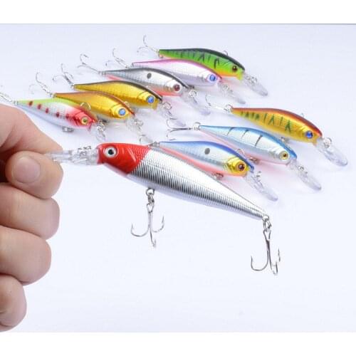 10cm/9.6g Sea Lure Fishing 3D Eyes Floating Minnow Bait Crankbait Artificial Hard Lure Baits Lifelike Skin Wobblers Swimbaits