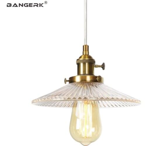 Industrial Wind Pendant Light Iron Glass Switch Vintage Hanging Lamp LED E27 Edison Loft Decor Dining Room Bar Home Lighting