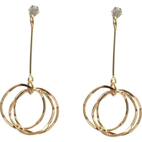 Simple Drop Earrings for Women Earrings Gold Color Geometric Circle Pendant Earring Alloy Earrings Birthday Gift