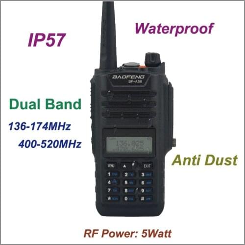 BAOFENG WALKIE TALKIE BF-A58 IP57 WATERPROOF ANTI DUST TWO WAY RADIO 136-174/ 400-520MHZ WATERPROOF radio WITH Free Earpiece