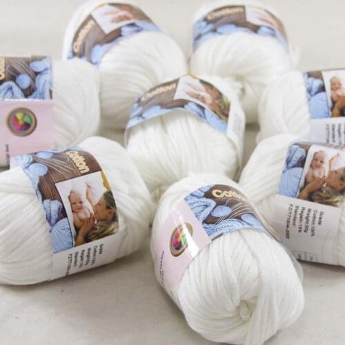 Sale 8Ball x 50g Super Soft Pure Cotton Chunky Shawl Hand Knitting Yarn Scarves Shawls 42201 White