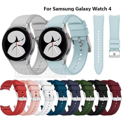 20mm WatchBand Silicone Strap For Samsung Galaxy Watch 4 44MM / Samsung Galaxy 4 Classic 46mm Original Smart Wristband Bracelet