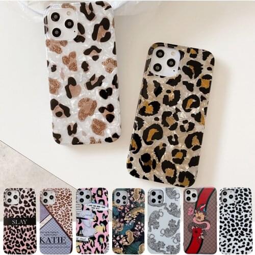 Luxury Fashion Colorful Leopard Print Conch Shell Phone Case For iphone 11 12 Pro Max XR X XS SE 2020 7 8 Plus Soft Case Cover