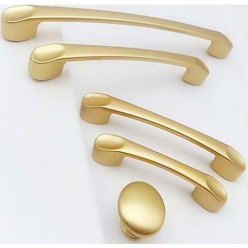 Cabinet Handles Modern Simplicity Golden Wardrobe Pulls Door Handles And Dresser Knobs Zinc Alloy Furniture Hardware Fittings