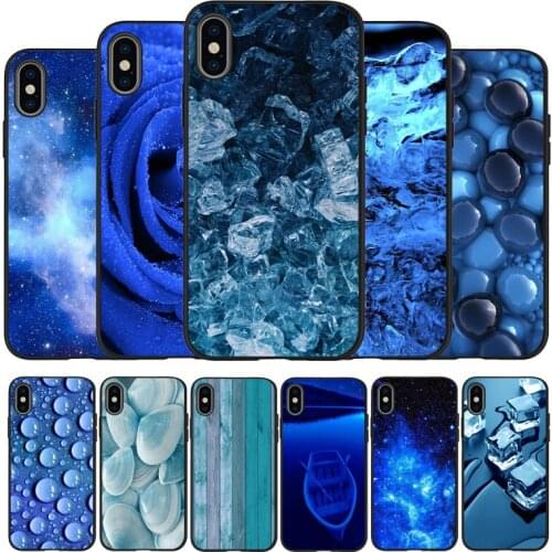 Blue art black Silicone Phone Case For iPhone 12 XR XS Max 5 5S SE 2020 6 6S 7 8 PLUS X 11Pro Max 11 Cover