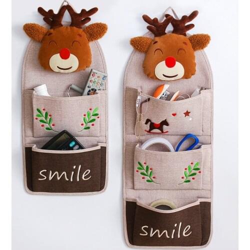 Cute Hanging Bag for Kids Storage Bag Wall Hanging Pocket Small Cloth Bag Hanger for Children Room Sundries Store Organizer