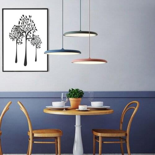 Nordic UFO Round Plate Suspension Pendant Light Modern Design Suspension Lamp for kitchen bedroom porch decoration Home lamp