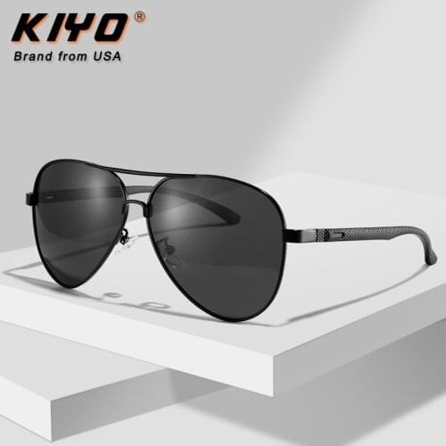 KIYO Brand 2020 New Men Oval Polarized Sunglasses Aluminum and Magnesium Classic Sun Glasses UV400 Driving Eyewear 2858