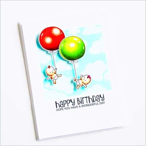 Balloon Metal Cutting Dies And Clear Stamp Stencil For DIY Scrapbooking Stencil Cut Cutter Card Embossing Silicone Clear Stamp