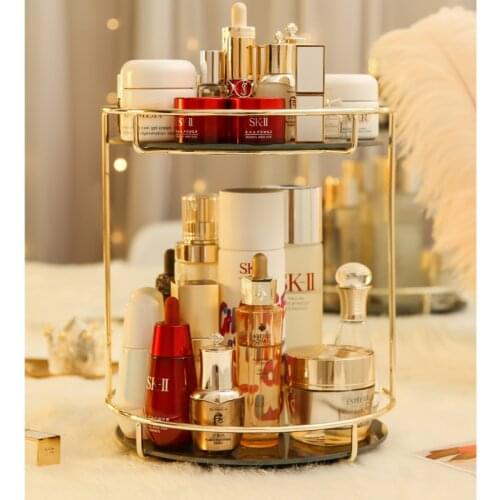 High Quality Rotating Cosmetic Shelf Perfume Rack Free Combination Desktop Storage Skin Care Products Organizer