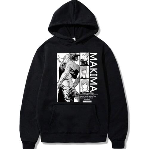 Japanese Anime Chainsaw Man Makima Pullover Cosplay Sweatshirt Graphic Hoodies Clothes Streetwear Sweatshrits Harajuku Hoody