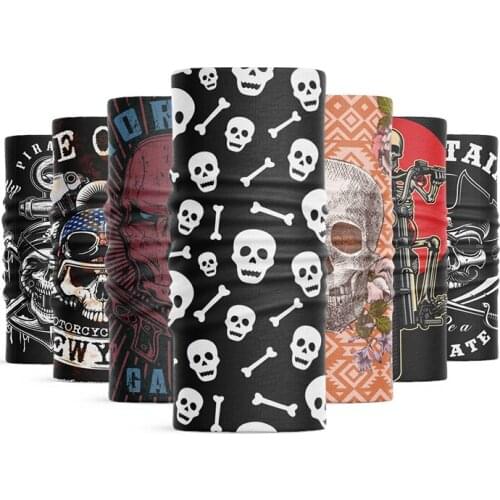 Funny Skull Pattern Women Ring Scarf Seamless Tubular Cycling Men Face Hijab Scarf Headdress Street Hip-Hop Neck Gaiter Buffe