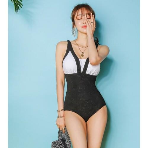 Sexy Suspender New Women One Piece Swimsuit Low Cut Body Suit Dot Printed Swimwear Open Back 2021 Summer Bathing suit with Pads
