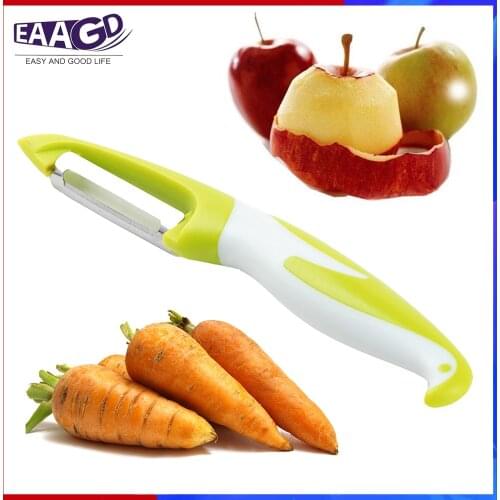 1Pcs VegetableFruit Peeler, Serrated & Julienne Stainless Steel Blade with Ergonomic Grip Handle