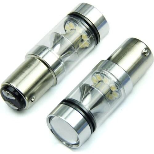 2Pcs/Lot 100W 1200LM Super Bright 6000K White 1157 20smd Cree Chips Led Bulbs For Car Turn Signal Light Tail Stop Brake Lamp