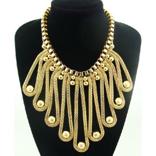 2018 Fashion Choker Costume Jewelry Gold Chain Metal Large Hoker Necklace Hoverboard Collier Bubble Statement Necklace Women