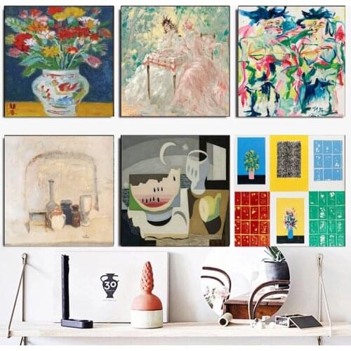 Abstract Vintage Scandinavia Figure Love Canvas Painting Wall Art Pictures Gallery Poster and Print Living Room Home Decor