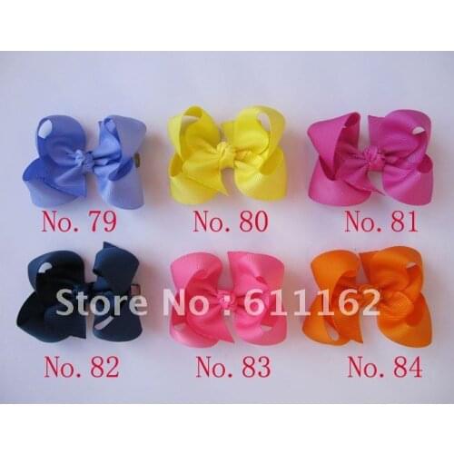 Girls' hair accessories 200pcs Baby Hair bow grosgrain ribbon bows hairband PURE COLORS GKG
