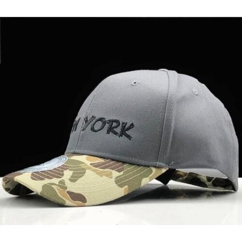 100% Cotton Stitching Baseball Cap Hat For Women Men Camouflage Dad Hat New York Embroidery Letter Outdoor Sports Caps