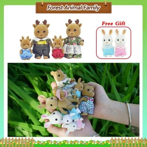 Forest Animal Figurines 1/12 Dollhouse Furniture Kids Toy For Girl Baby Birthday Christmas Gift Miniature Action Figure Rabbit