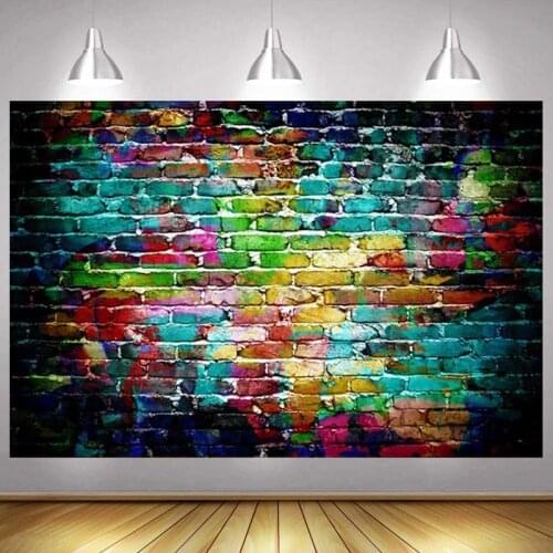 Brick Photo Backdrop Marble Happy Birthday Party Bar Wall Decoration Photography Backgrounds Banner Prop