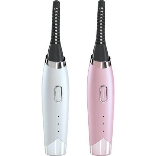 ABS Mini Beauty Tool Electric Heating Eyelash Curler Transparent Protective Cover Portable Eyelash Lasting Makeup Tool
