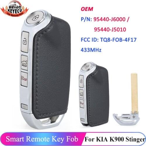 KEYECU OEM 433MHz P/N: 95440-J6000 / 95440-J5010 TQ8-FOB-4F17 4 Button Remote Key Fob for Kia K900 Stinger 2018 2019 2020 2021