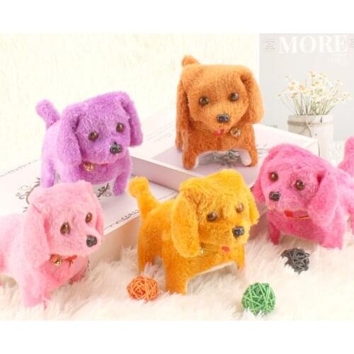 1pc Childrens New Mini Electric Dog Walk Plush Toy Electric Plush Pet Dog Walking Toy Christmas Gift For Baby Kids Random Color