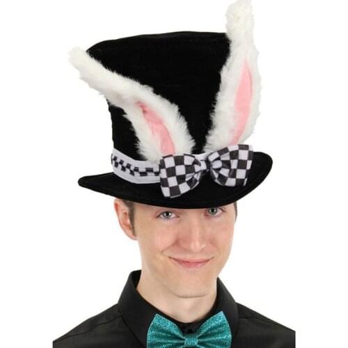 Cosplay Hat Cute Easter Day Rabbit Top Hat Alice Wonderland Bunny Bowler Men Women Halloween Costume Funny Topper Carnival Ears
