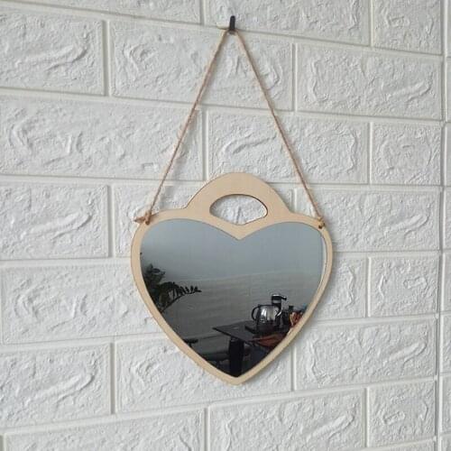 European-style creative European-style cartoon love acrylic wood mirror diy wood crafts home decoration ornaments