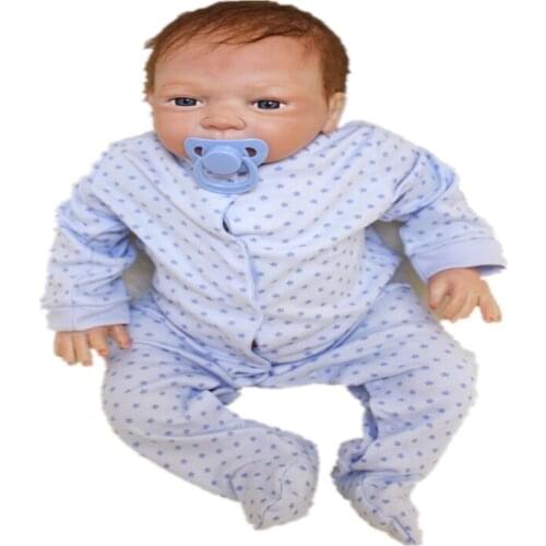 Hot-selling silicone baby dolls that look real doll boy girl 46cm vinyl girls dolls in blue clothes toy for children gift mother
